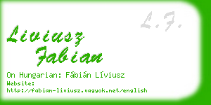 liviusz fabian business card