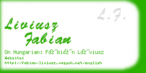 liviusz fabian business card